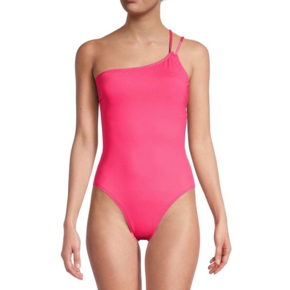 La Blanca Island One-Shoulder One-Piece Swimsuit Size 14 Ginger
